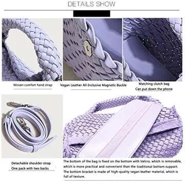 Small Hand Woven Handbags for Women Shoulder Crossbody Bag Girls Purses Cassual Top Handle Bags Hobo Curved Tote Phone Bag (Green)