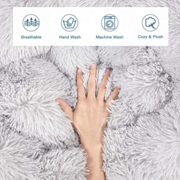 MIXJOY Calming Dog Bed for Pets, Washable Faux Fur Design