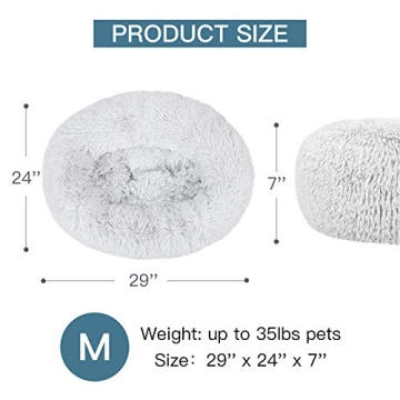 MIXJOY Calming Dog Bed for Pets, Washable Faux Fur Design