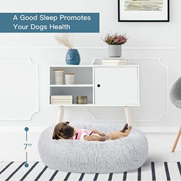 MIXJOY Calming Dog Bed for Pets, Washable Faux Fur Design