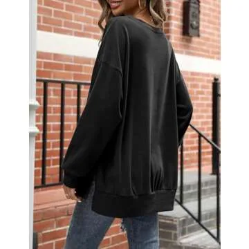 Florboom Womens Oversized Sweatshirts Crew Neck Long Sleeve Tunic Top Casual Fall Soft Pullover