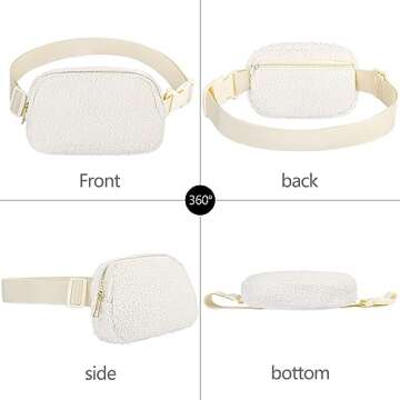 Frenou Fleece Fanny Pack For Women and Men - Stylish Belt Bag for Travel & Hiking
