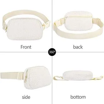 Frenou Fleece Fanny Pack For Women and Men - Stylish Belt Bag for Travel & Hiking