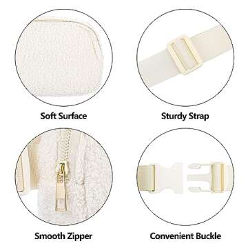 Frenou Fleece Fanny Pack Fashionable Waist Pack Adjustable