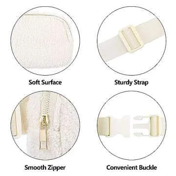 Frenou Fleece Fanny Pack Fashionable Waist Pack Adjustable