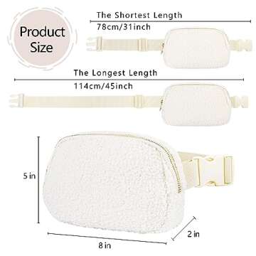 Frenou Fleece Fanny Pack Fashionable Waist Pack Adjustable