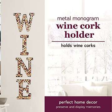 Metal Wine Cork Holder | Modern Wine Gifts, Best Housewarming Gifts, Bar Decor for Home | Home Decor...