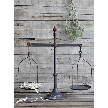 Creative Co-Op Antique Iron Balance Scale with Bird