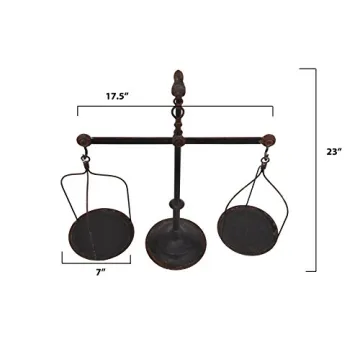 Creative Co-Op Antique Iron Balance Scale with Bird