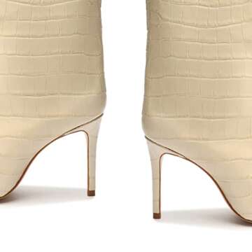 SCHUTZ Women's Maryana Tall Boots, Eggshell, Off White, 6.5 Medium US