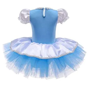 REXREII Toddler Girls Cinderella Princess Ballerina Tutu Dress Halloween Fancy Dress Up Costume 5-6T