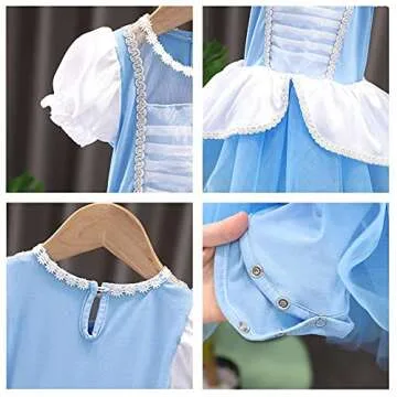 REXREII Toddler Girls Cinderella Princess Ballerina Tutu Dress Halloween Fancy Dress Up Costume 5-6T