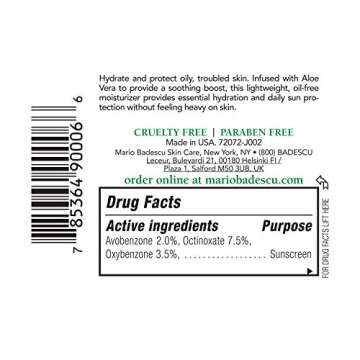 Mario Badescu Aloe Face Moisturizer for Women and Men with SPF 15, Ideal Facial Moisturizer for Comb...