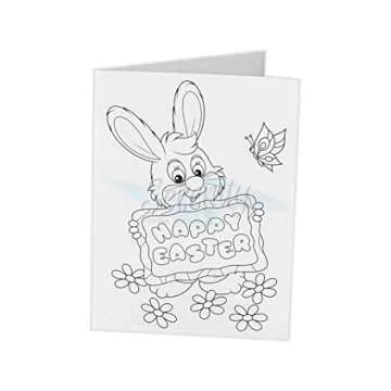Custom Personalized Easter Cards - Cute Coloring Gift From Kids | Bulk 15 Pack 5x7 with Envelope