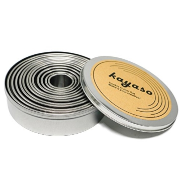 Kayaso Round Cutters Set - 12 Piece Stainless Steel Set