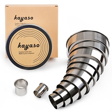 Kayaso Round Cutters Set - 12 Piece Stainless Steel Set