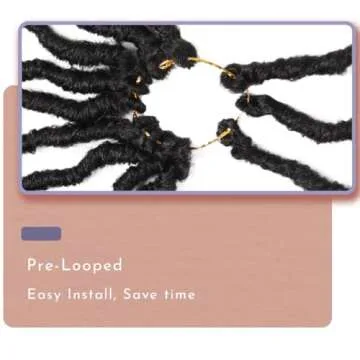 BOHOBABE Faux Locs Crochet Hair 24 Inch, Boho Soft Crochet Locs with Curly Ends, Long Bohemian Goddess Locs Crochet Braids for Black Women (6 Packs, 1B)