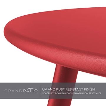 Grand patio Outdoor Side Table 18-inch Round End Table Accent Table for Bistro Balcony Apartment Red