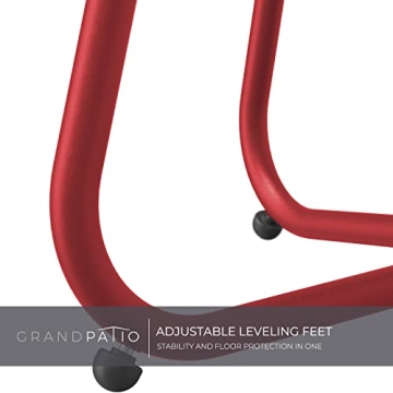 Grand patio Outdoor Side Table 18-inch Round End Table Accent Table for Bistro Balcony Apartment Red