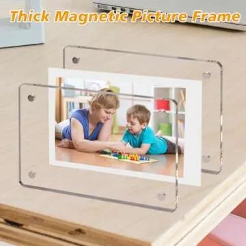 COYMOS 24 Packs Acrylic Magnetic Photo Frame for Refrigerator Double Sided Magnetic Polaroid Frames for Pictures Instax Mini Frame Super Clear 2.36 x 3.54 Inch