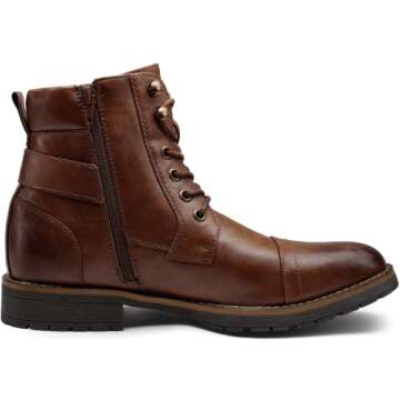 Vostey Men's Boots Casual Dress Boots for Men Brown Boots Mens Motorcycle Combat Ankle Boot (BMY678A...