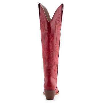 Gradinery Red Cowboy Boots for Women - Stylish Embroidered Design