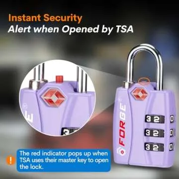 Durable TSA Approved Luggage Locks - 2 Pack Purple