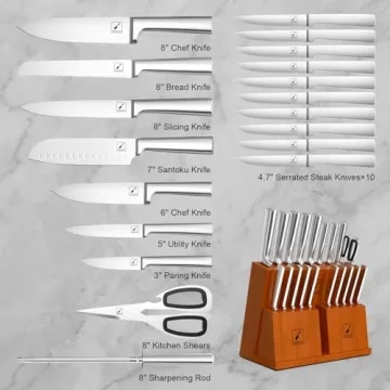 Premium 20PCS imarku Kitchen Knife Set with Block