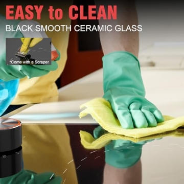 Plug-in 2 Burner Electric Cooktop, 120v Knob Electric Stove Top, 12 Inch Built-in Radiant Electric Stove 110v, Electric Ceramic Cooktop with Child Safety Lock, Timer, Over-Temperature Protection