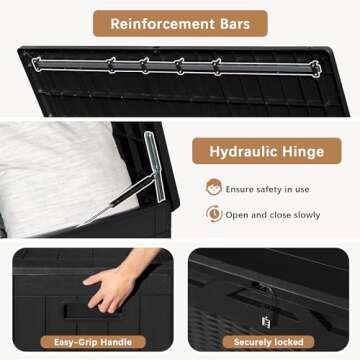 Devoko Waterproof 97 Gallon Deck Box for Outdoor Storage