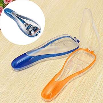 potato001 Portable Men Razor Handle Shaver Blade Holder Camping Travel Storage Box Case Blue
