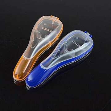 potato001 Portable Men Razor Handle Shaver Blade Holder Camping Travel Storage Box Case Blue