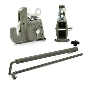 Pat's Easy Change (CAT#1 Gray) w/Stabilizer Bar - Best Quick Hitch System On The Market – Flexible, Durable, and Affordable - Comes w/ 4 Pair of Lynch Pin Washers