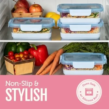 Ello Duraglass Meal Prep Sets 10Pc with Silicone Boot