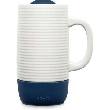 Ello Jane Ceramic Travel Mug: 18oz, Splash-Resistant