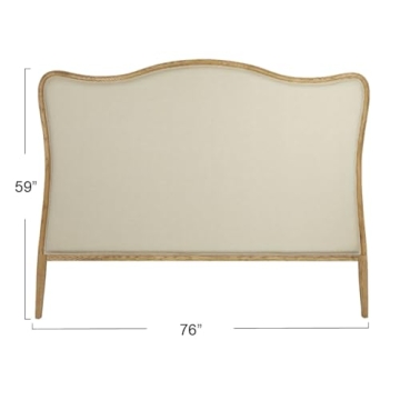 Creative Co-Op Oak & Linen King Headboard for Bedrooms