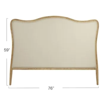 Creative Co-Op Oak & Linen King Headboard for Bedrooms