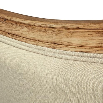 Creative Co-Op Oak & Linen King Headboard for Bedrooms