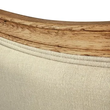 Creative Co-Op Oak & Linen King Headboard for Bedrooms