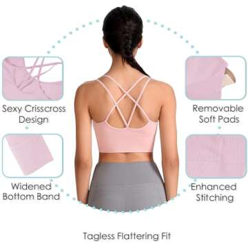 Stylish Evercute Cross Back Sport Bras for Fitness