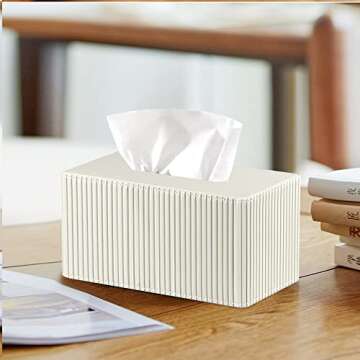 Decorative PU Leather Tissue Box Cover for Home & Office