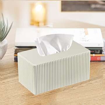 Decorative PU Leather Tissue Box Cover for Home & Office