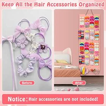 Stylish Bow Holder for Girls' Hair Bows - 40 Felt Strips