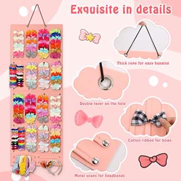 Stylish Bow Holder for Girls' Hair Bows - 40 Felt Strips