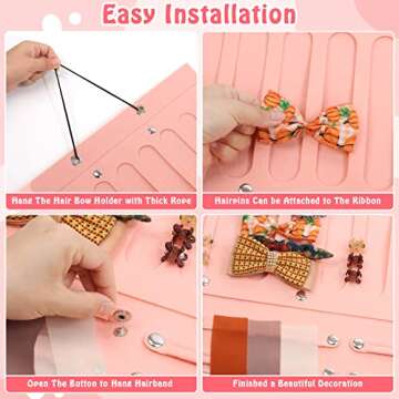 Stylish Bow Holder for Girls' Hair Bows - 40 Felt Strips