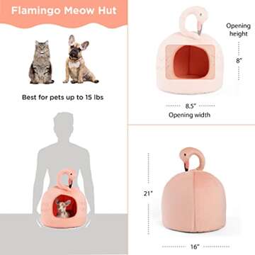 Best Friends Novelty Pet Hut - Cozy & Washable Flamingo Bed