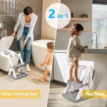SKYROKU 8868 Potty Training Seat with Adjustable Step Stool