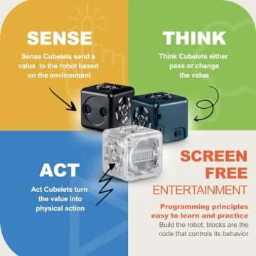 CUBELETS Modular Robotics Robot Blocks with 5 Robot Cubes - Discovery Set for Home Robotics Kit - STEM Kits for Teens & Kids Aged 4+ - Science Engineering Kits