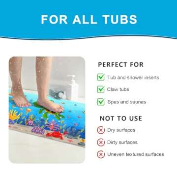 XIYUNTE Kids Non-Slip Bath Mat - Safe Bathtub Fun