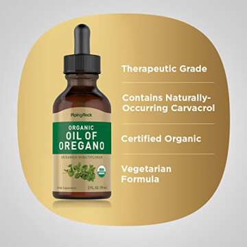 Piping Rock Oil of Oregano Organic Drops | 2 fl oz | Liquid Herbal Extract | Tincture Supplement | Origanum Minutiflorum | Non-GMO, Gluten Free